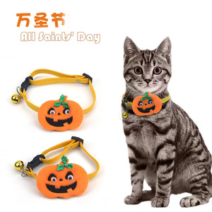 Artículos para mascotas de Halloween, collar para mascotas transfronterizo, collar para gatos, cuello de perro, collar de calabaza - Product Image 6