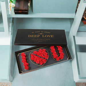 Popular Caja Rectangular Rígida de Lujo con Diseño Floral, Material de Cartón Barnizado para Arreglos de Rosas Preservadas, Boda, Día de San Valentín - Product Image 3