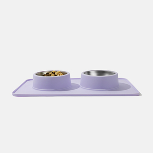 Comedero y Bebedero Doble para Perros y Gatos, de Acero Inoxidable, Antiderrames y Antideslizante, con 2 Tazones y Alfombrilla de Silicona para Lamer, Personalizado de Fábrica - Product Image 3