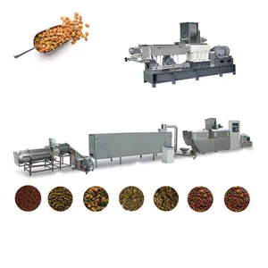 fully automat animal and birds dry kibble pet dog food line pellet making machine processing plant dog food production machine