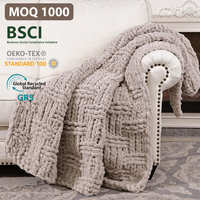 Plaid personnalisé fait main blanc super doux, plaid personnalisé pour canapé, pour la décoration de la maison