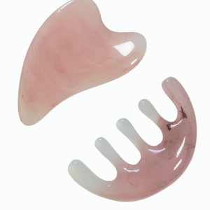 Tabla de Gua Sha Irregular de Resina y Peine para Masaje del Cuero Cabelludo, Set de 2 Piezas, Herramientas de Masaje para el Cuidado de la Piel y Belleza - Product Image 6
