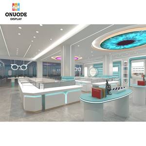 Optical Shop Wood Eyeglass Showcase LED Light Retail <b>Lockable</b> Glass Display <b>Cabinets</b> for Promotion - Product Image 6