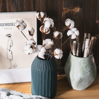 MW61102 Fleurs artificielles en coton avec tige, fleurs séchées, décoration de bureau à domicile, centre de table de mariage, décoration de noël d'hiver