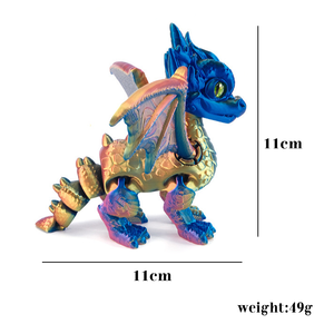 Mô hình đồ chơi xe hơi bằng kính, cánh đuôi rồng phương Tây dễ thương in <span class=keywords><strong>3D</strong></span>, khớp nối có thể thu vào và di chuyển được, dành cho trẻ em và phụ nữ mang thai - Product Image 6