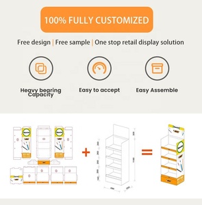 <span class=keywords><strong>Carton</strong></span> d'affichage de point de vente au détail 3 étagères pliable Style moderne support de sol pour supermarché <span class=keywords><strong>pharmacie</strong></span> Promotion papier présentoir - Product Image 4