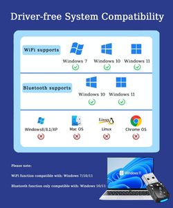 Adaptateur externe Wi-Fi 6 et USB 2.0 5.4 2-en-1 AX900Mbps 2.4G/5GHz <span class=keywords><strong>pour</strong></span> ordinateur de bureau avec pilote intégré Windows 10/11 - Product Image 4