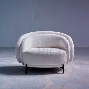 Layered Back <strong>Small</strong> <strong>Occasional</strong> Accent <strong>Chairs</strong> Furniture Modern Italian White Armchair Mid century Live Room <strong>Chair</strong> - Product Image 2