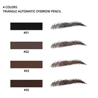Crayon à sourcils rétractable fin à marque privée, 4 teintes, waterproof, longue tenue, logo personnalisé, cosmétiques en gros