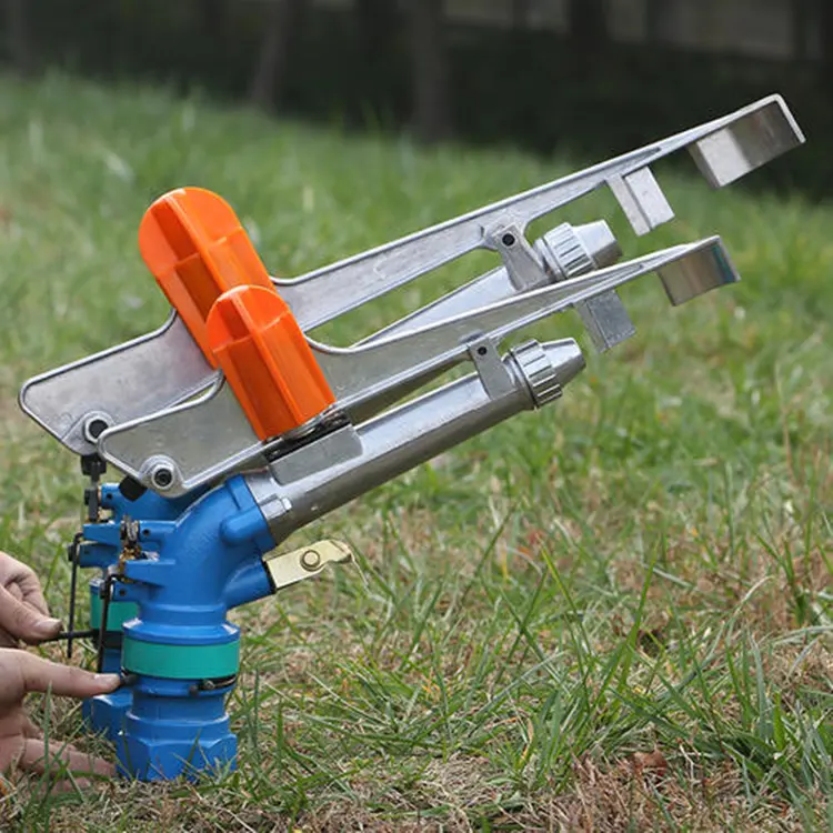360 grad Rotierenden Landwirtschaft Lange Palette Regen Gun Spay Automatische Metall Sprinkler Gun