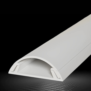 N. 3 30mm/1.18 "H di larghezza esterna in plastica bianca cavo Trunking cordino pavimento con supporto adesivo decorativo elettrico - Product Image 3