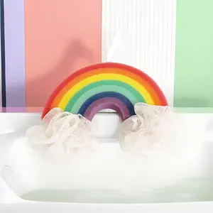 Gmagic Rainbow Cartoon Exfoliating Bath Ball Bath Flower Fashion Mesh Sponge Shower Scrubber For Body