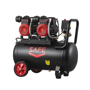 SAFE Low Noise Oil Free Piston Air Compressor 50L Portable Pump 1600w Dental Silent 8 Liters Oilless Air Compressor For Painting