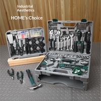 112-Piece Household Repair Tool Set Multi-Functional Hardware Tools Including Wrenches Tape Measure Hex Keys Chrome Vanadium