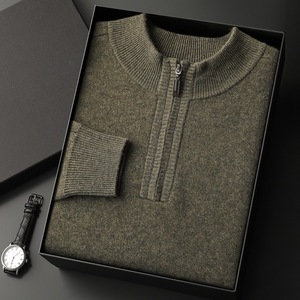 2025 ODM <strong>Men's</strong> Casual <strong>Cardigan</strong> Stand Collar Solid Pattern Winter <strong>Lined</strong> Wool <strong>Fleece</strong> 330g Knitted Regular Fit Hoodie Sweatshirt - Product Image 6