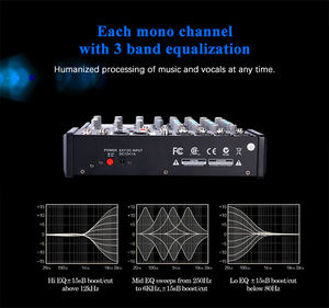 Профессиональная аудиосистема Voxfull MAR800 с 8-канальным USB/XLR входом, <span class=keywords><strong>RCA</strong></span> выходами, максимальной мощностью и функцией записи, аудиомикшерный пульт - Product Image 2