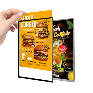 Nhà Máy Bán buôn tùy chỉnh A4/<span class=keywords><strong>A3</strong></span>/A2 <span class=keywords><strong>LED</strong></span> hộp đèn nhôm Tempered Glass <span class=keywords><strong>LED</strong></span> Poster Khung Bảng menu quảng cáo mỏng hộp đèn - Product Image 1