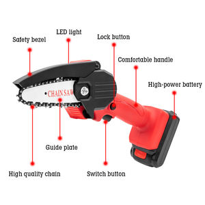 <span class=keywords><strong>Scie</strong></span> <span class=keywords><strong>électrique</strong></span> à une main, puissance 550W, vitesse de la chaîne 5m/s, mini tronçonneuse avec 2 batteries 1500mAh <span class=keywords><strong>pour</strong></span> l'élagage <span class=keywords><strong>des</strong></span> arbres, la coupe du bois - Product Image 3
