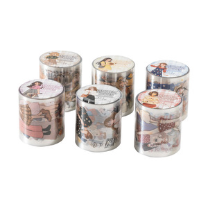 1 rollo de cinta decorativa DIY con forma de personajes de la serie Girls' Series con aroma a naranja para Bullet Journals - Product Image 5