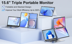 OEM 2X15,6 Zoll M2 1080P FHD IPS Display Folding Dreifacher tragbarer Monitor Screen Extender für Laptop Plug Play Typ C Schnitts telle - Product Image 2