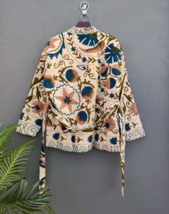 100% Best Quality Suzani Hand Embroidered Short Jacket Embroidery Kimono Robe <b>Boho</b> <b>Style</b> Classic Elegant Jacket - Product Image 6