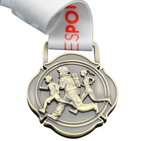 Médaille de football en alliage de zinc avec dorure à chaud, médaille de récompense sportive personnalisée pour compétition de football avec boîte de présentation en velours