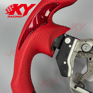 Volante Deportivo Personalizado de Fibra de Carbono Roja con LED para Nissan 370Z NISMO GT Coupe, para Infiniti FX35 FX37 FX50 - Product Image 2