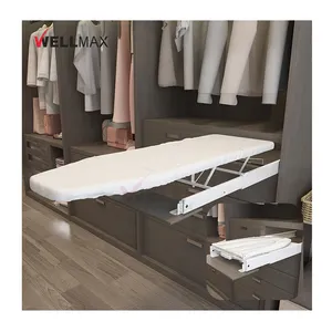 WELLMAX Pull Out Folding Ironing Board For Clothes Space Saving Cabinet Built-in Compact Iron Table Machine For Clothes