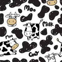 Conception de tissu d'impression numérique personnalisé en polyester 5 quantité minimale de commande, motif de vache de dessin animé accepté par OEM