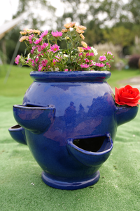 Pot de fleurs en céramique de jardin Cottage, fait à la main, respirant, écologique, léger, avec finition émaillée et trou de drainage - Product Image 6