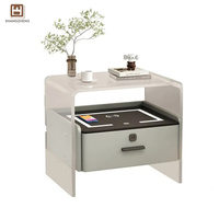 Table de chevet personnalisée Mobilier intelligent Table de chevet en acrylique de luxe Chargement sans fil Armoire de rangement design moderne