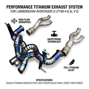 ระบบท่อไอเสียแบบตรง Vortex Blue Titanium สำหรับ Lamborghini Aventador S LP740-4 6.5L V12 ชุดแต่งแบบติดตั้งได้โดยตรง - Product Image 1