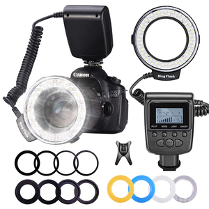 HONGDAK <span class=keywords><strong>Macro</strong></span> HD-130 LED Ring Video Camera <span class=keywords><strong>Flash</strong></span> Light pour Canon Nikon Pentax Olympus DSLR Camera - Product Image 1