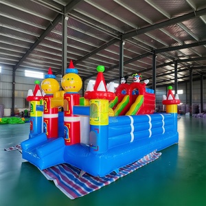 Castillo Inflable Multitorre con Tobogán, Decoración de <span class=keywords><strong>Mickey</strong></span> y Payaso, Combo Inflable para Fiestas de Cumpleaños en el Patio Trasero - Product Image 2