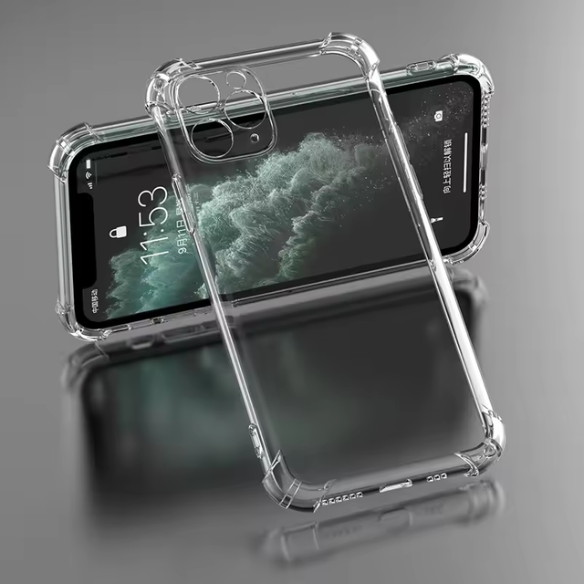 Shockproof Clear Cover Flexible Soft TPU Silicone Mobile Phone Case for iPhone 11 12 13 14 15 16 Pro Max XR XS Max 6 7 8 Plus