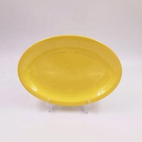 Assiettes ovales en mélamine de couleur jaune écologiques de haute qualité, vaisselle en plastique en gros pour les occasions de camping