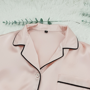 Conjuntos de pijamas de seda satinada 100% de lujo para mujer al por mayor, ropa de dormir de seda natural con pantalones para damas - Product Image 4