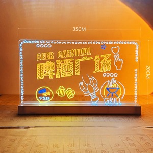 Tự làm sạc IPX5 không thấm nước LED màn hình hiển thị nhà máy-made <span class=keywords><strong>Acrylic</strong></span> bằng văn bản Hội Đồng Quản trị cho các công ty thị trường ban đêm quảng cáo - Product Image 3