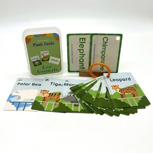 Tarjetas de aprendizaje de inglés para la educación temprana, tarjetas cognitivas con palabras en inglés sobre animales del zoológico, gran venta. - Product Image 4