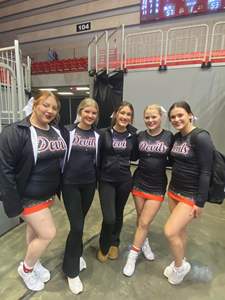 Chándal personalizado Cheer con diamantes de imitación bordados Nombre del equipo Cheer Chaquetas de calentamiento con conjunto de pantalones - Product Image 4