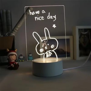 16 Adjustable <b>Light</b> Colors LED Night <b>Light</b> Acrylic Bedside Lamp Warm White USB Powered <b>Decorative</b> <b>Light</b> with Writing Pen - Product Image 3