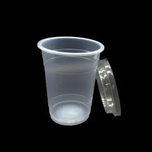 Sekali Pakai Printing Plastik Transparan PP Cup Popcorn Ember