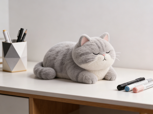 Peluche <span class=keywords><strong>chat</strong></span> réaliste en coton PP, faite à la main, douce et réaliste, jouet en peluche allongé - Product Image 3