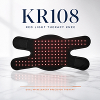 Attelle portable de luminothérapie rouge pour genou et coude, 108 LED, batterie intégrée SBR, design personnalisé