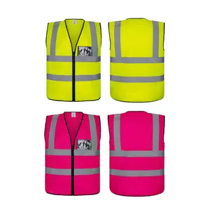 Mesh Hook Loop Safety Vest Chaleco Reflectante Hi Vis Reflective Vests ODM/OEM Logo Printing Fluorescent Color
