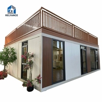 Kit de maisonnette RELYANCE pour hôtels et resorts, maison extensible, jardin, vente flash, résistante aux ouragans, 40 pieds, terrasse au deuxième étage