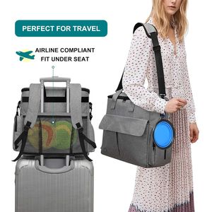 Sac de voyage multifonctionnel pour chien, organiseur portable pour animaux de compagnie avec séparateur amovible pour la randonnée et les voyages <span class=keywords><strong>en</strong></span> voiture - Product Image 6