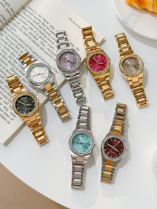 Scottie 9738b <span class=keywords><strong>Orologio</strong></span> da <span class=keywords><strong>Donna</strong></span> di Lusso con Cinturino in Acciaio Inossidabile, Movimento al Quarzo Importato, Quadrante <span class=keywords><strong>Nero</strong></span> con Diamanti, Design Luminoso alla Moda - Product Image 5