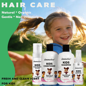 Kit de Soins Capillaires pour Enfants : Shampooing et Après-Shampooing Sans Larmes pour Cheveux Bouclés, <span class=keywords><strong>Mousse</strong></span> <span class=keywords><strong>Coiffante</strong></span>, Huile Capillaire – 4 Pièces, Soins Naturels, OEM 207ml - Product Image 4