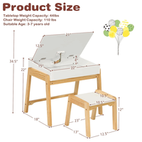 Ensemble table et chaises modernes en bois pour enfants pour dessiner et lire pour le salon des enfants